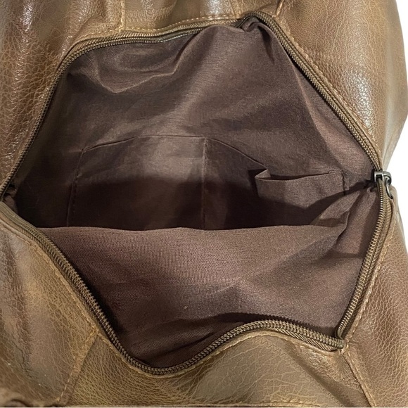 JINGPIN - MULTI TONE BROWN FAUX LEATHER BOHO STYLE - SHOULDER BAG / PURSE - S2 - Picture 12 of 14